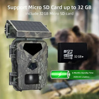 Solar Powered Wildlife Camera with Night Vision and PIR Motion Sensor