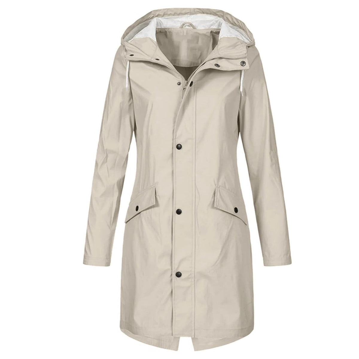 Womens Waterproof Hooded Rain Jacket with Lightweight Construction