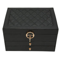 Tiered Jewelry Organizer Box with Multi-Compartment Display Storage