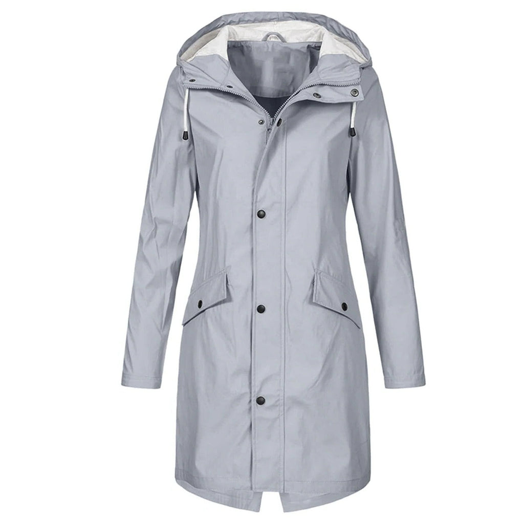 Womens Waterproof Hooded Rain Jacket with Lightweight Construction