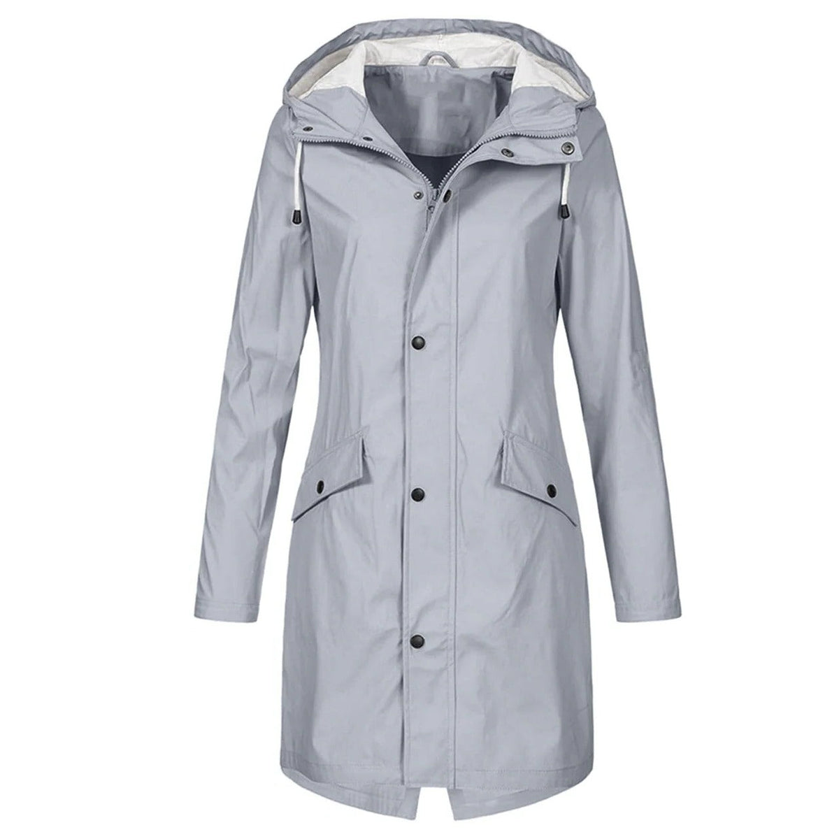 Womens Waterproof Hooded Rain Jacket with Lightweight Construction