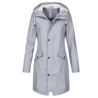 Womens Waterproof Hooded Rain Jacket with Lightweight Construction