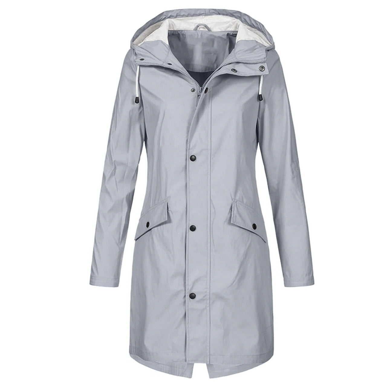 Womens Waterproof Hooded Rain Jacket with Lightweight Construction