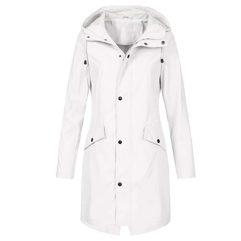 Womens Waterproof Hooded Rain Jacket with Lightweight Construction