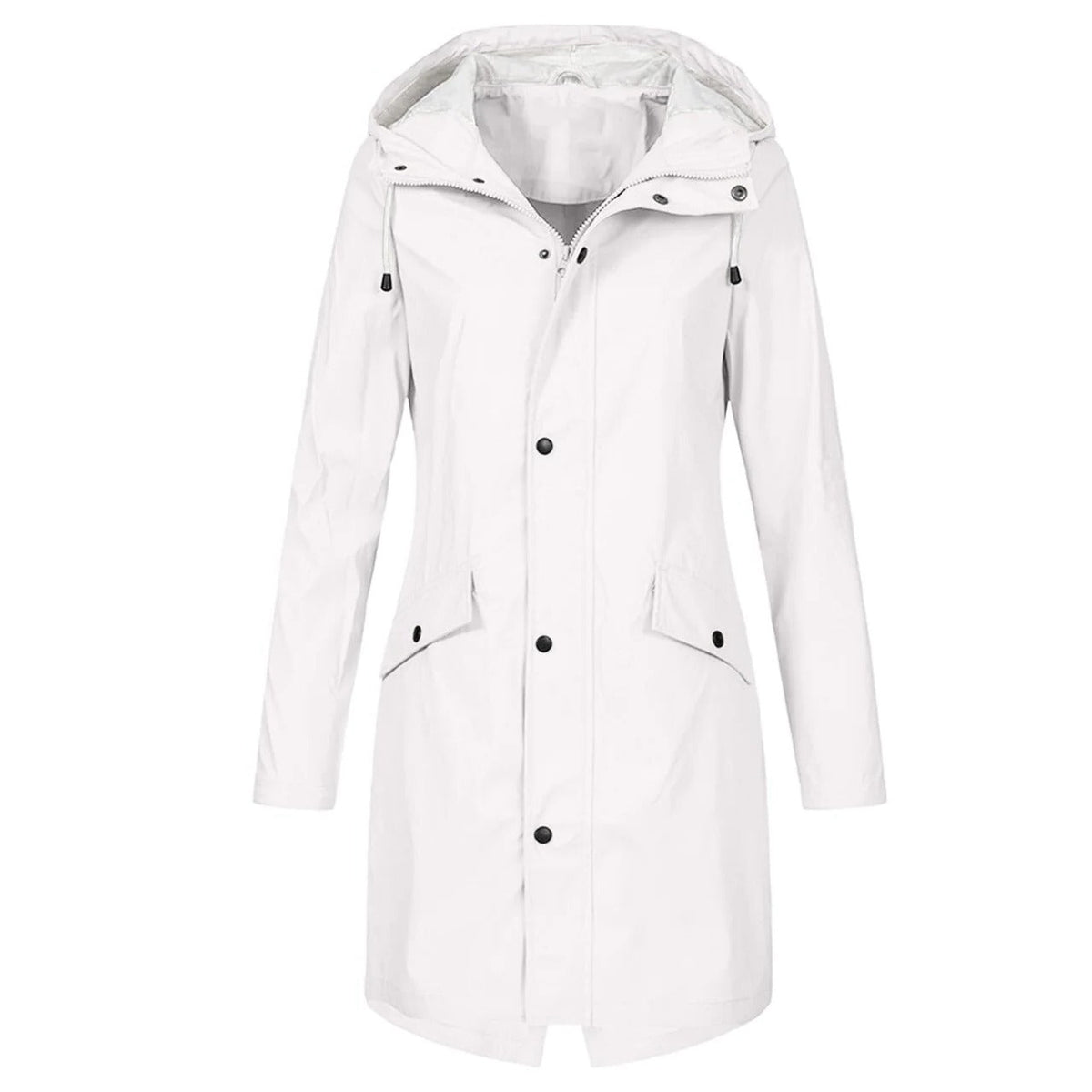 Womens Waterproof Hooded Rain Jacket with Lightweight Construction