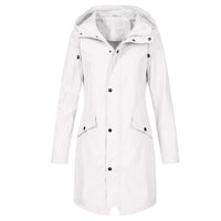 Womens Waterproof Hooded Rain Jacket with Lightweight Construction