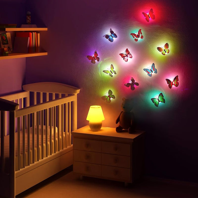 Illuminated 3D Butterfly Wall Decoration with LED Accent Lighting