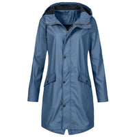 Womens Waterproof Hooded Rain Jacket with Lightweight Construction