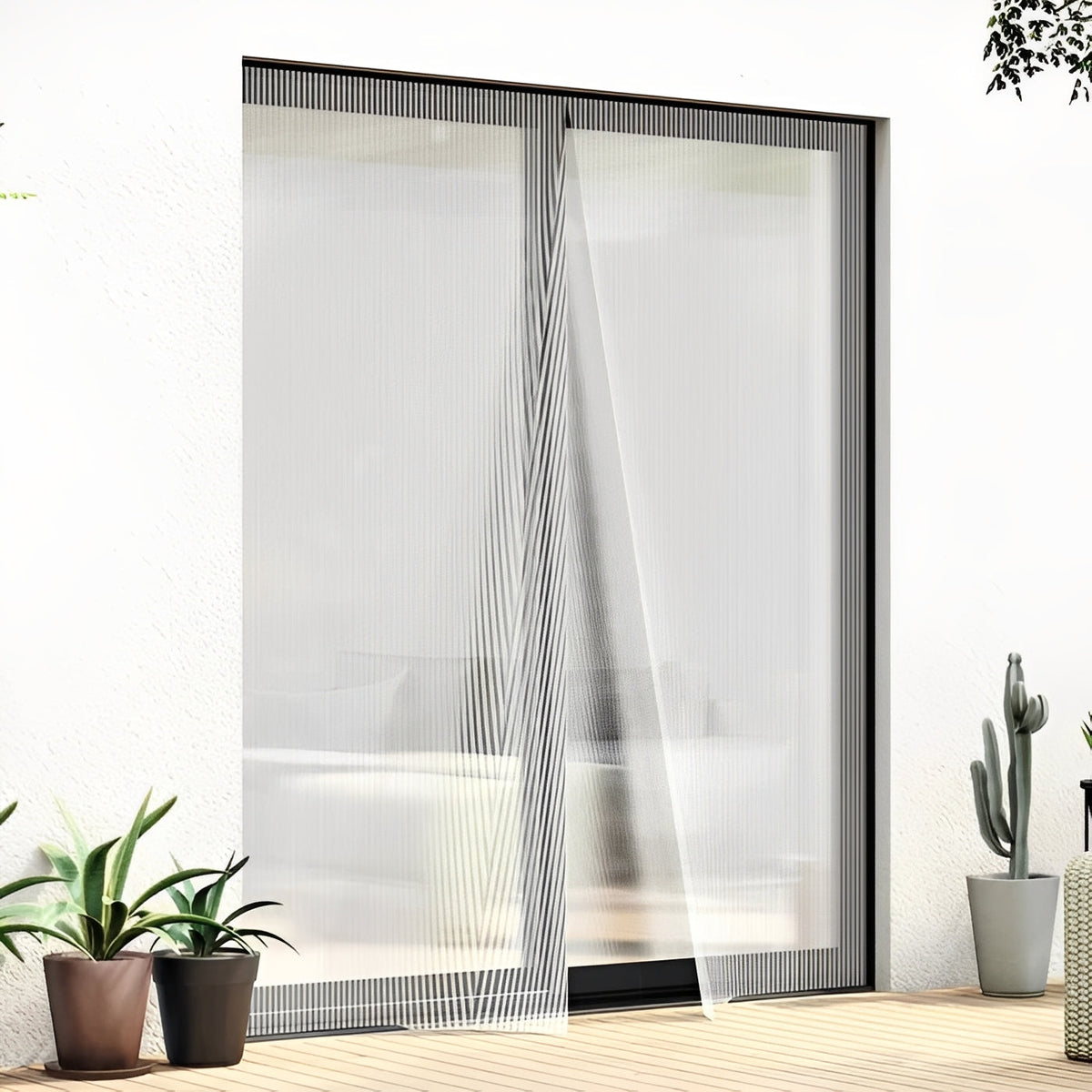 Magnetic Screen Door Net for Mosquito Protection Support