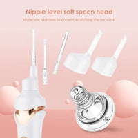 Rechargeable Ear Wax Support Cleaner with Low Noise Motor and Soft Silicone Tips