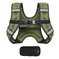 Multi Pocket Weighted Fitness Vest with Adjustable Straps and Removable Storage Pouch