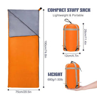 Lightweight Sleeping Bag with Compression Sack for Camping Travel