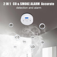 Combined Carbon Monoxide and Smoke Detector Alarm for Home and Kitchen Safety