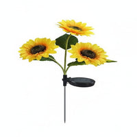 Solar LED Sunflower Garden Stakes with Outdoor Yard Decor