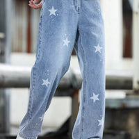 Relaxed Fit Straight Cut Jeans with Wide Leg Design for Men