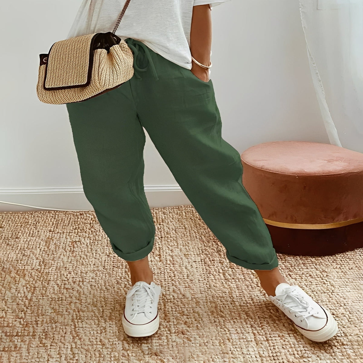 Breathable Cotton Pants with Moisture Wicking