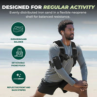 Multi Pocket Weighted Fitness Vest with Adjustable Straps and Removable Storage Pouch