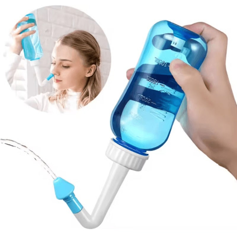 Squeeze Sinus Flush Bottle with Controlled Flow Tip for Nasal Congestion and Allergy Care