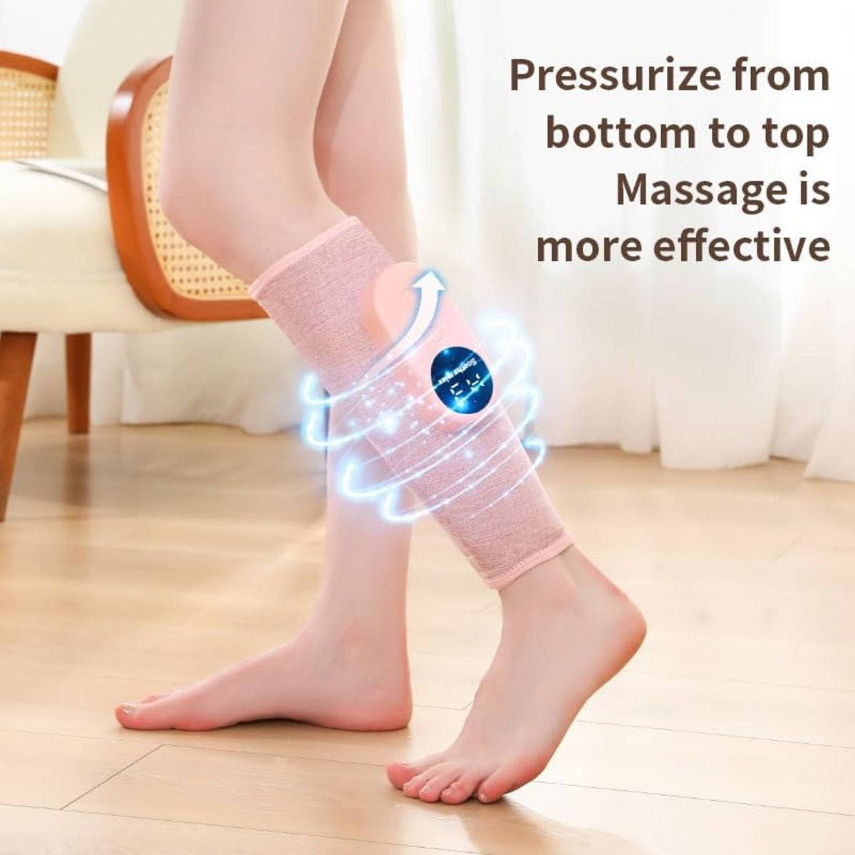Rechargeable Cordless Air Compression Massager with Heat and Calf Wraps