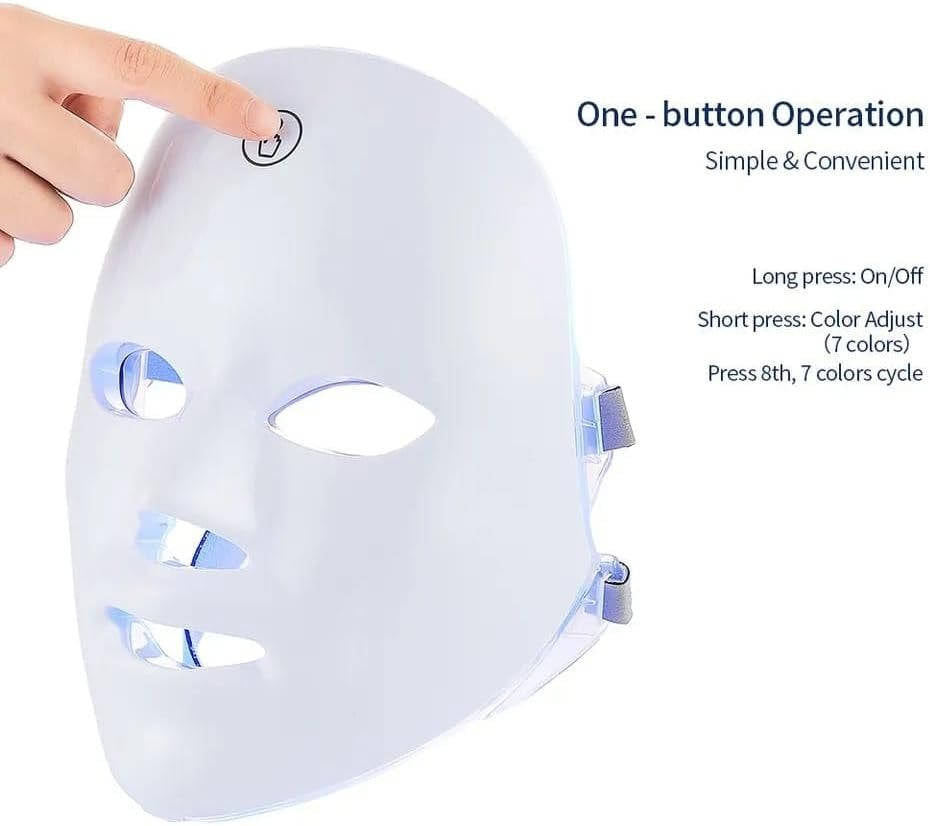 Cordless 7 Color LED Face Mask with Adjustable Straps