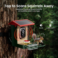 Smart Bird Feeder with Camera, Solar Powered 2K Video