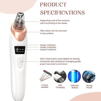 Rechargeable Facial Cleaning Device with Adjustable Suction