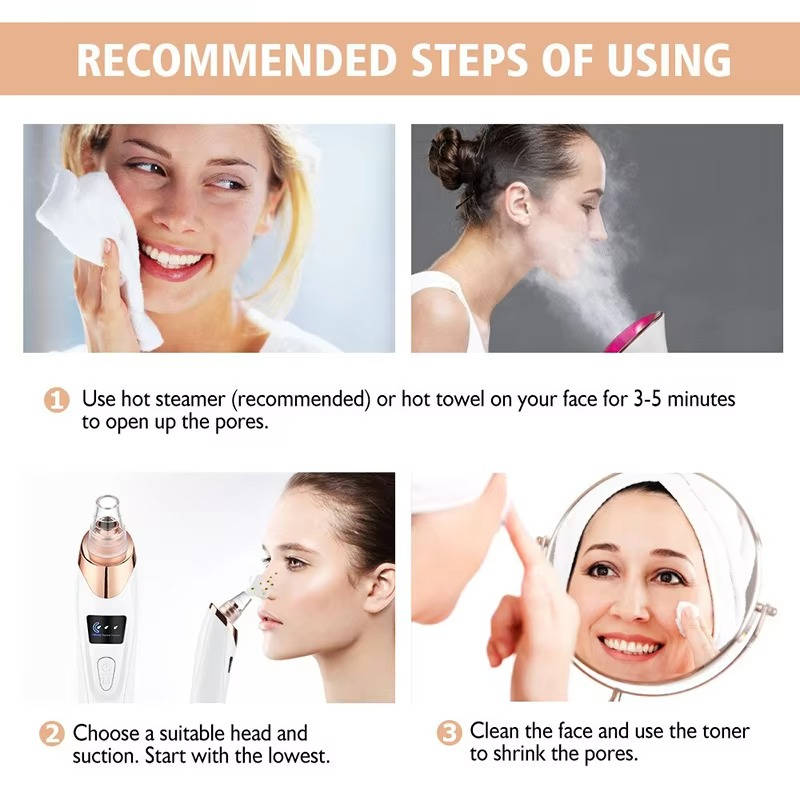 Rechargeable Facial Cleaning Device with Adjustable Suction