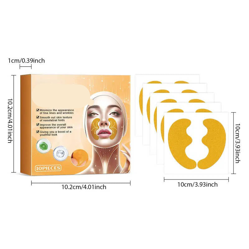 Hydrating Facial Patches for Smile Lines, 10 Pack