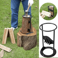Cast Iron Wedge Splitter with Angled Splitting Edge and Wide Stable Base