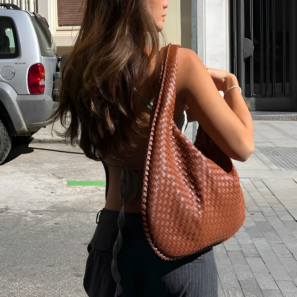 Structured Tote Bag, Textured Everyday Shoulder Bag