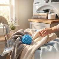 Reusable Dryer Balls with Textured Surface and Detangles Laundry, Set of 5