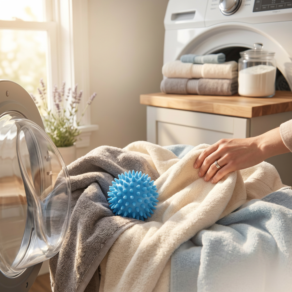 Reusable Dryer Balls with Textured Surface and Detangles Laundry, Set of 5