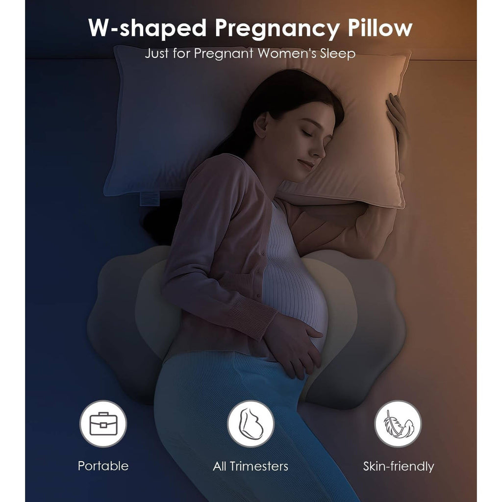 Adjustable Memory Foam Pregnancy Pillow with Cooling Washable Cover