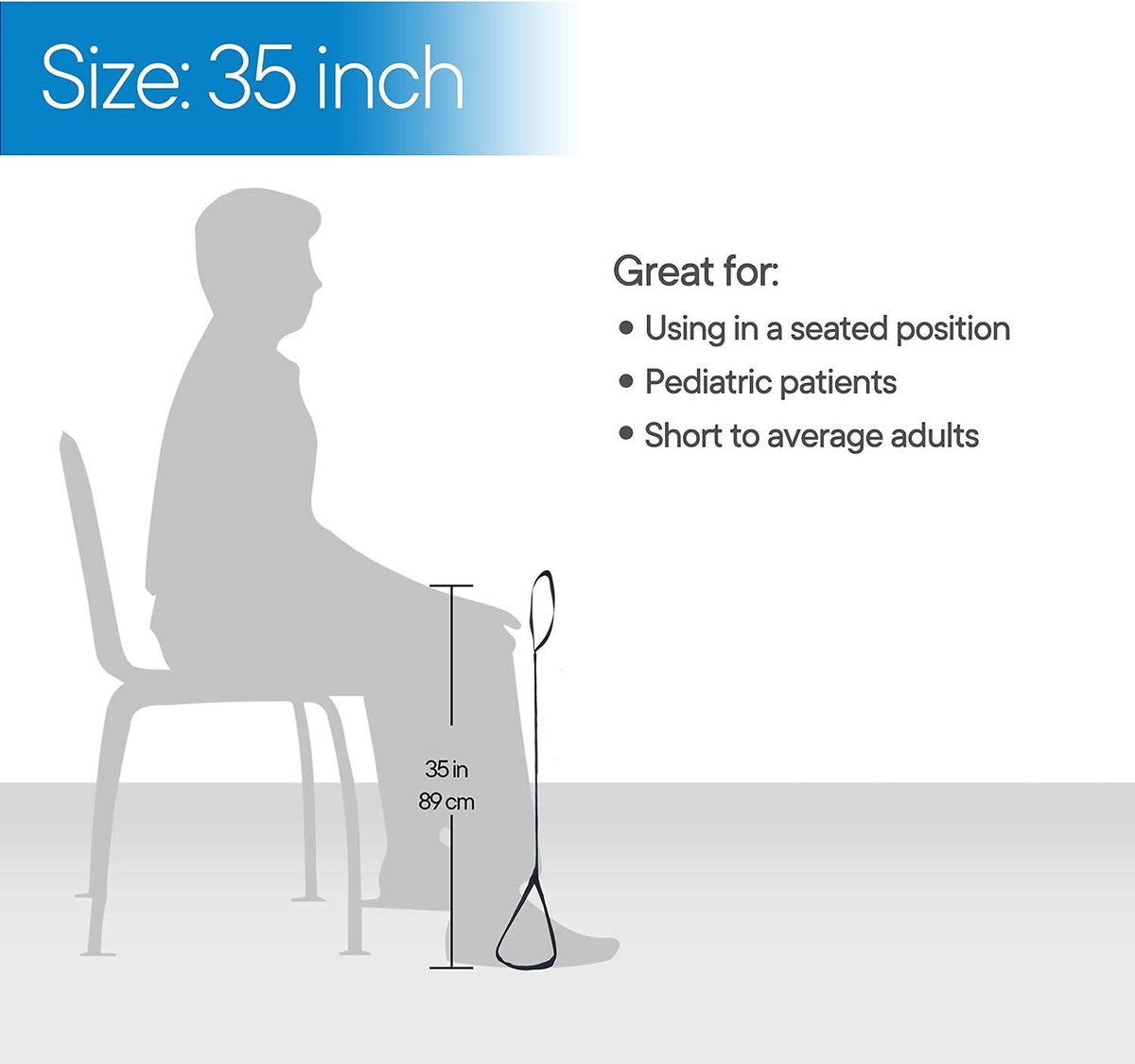 Leg Lifter Strap with Foot Loop and Hand Strap 35 Inch Support Aid