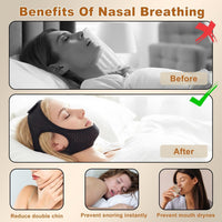 Adjustable Chin Strap for Snoring Support and Nighttime Mouth Closure