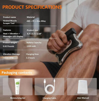Electric Muscle Scraper Support Tool with Heat, Vibration and LED Display