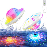 Rechargeable Floating Pool Lights with Remote Color Modes, 2 Pack