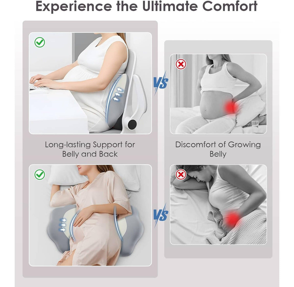Adjustable Memory Foam Pregnancy Pillow with Cooling Washable Cover