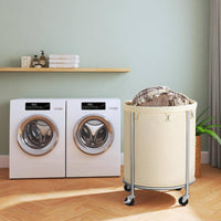 Laundry Basket with Wheels 29 Gallon, Removable Bag Tall Rolling Hamper for Easy Laundry Support