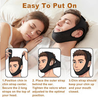 Adjustable Chin Strap for Snoring Support and Nighttime Mouth Closure