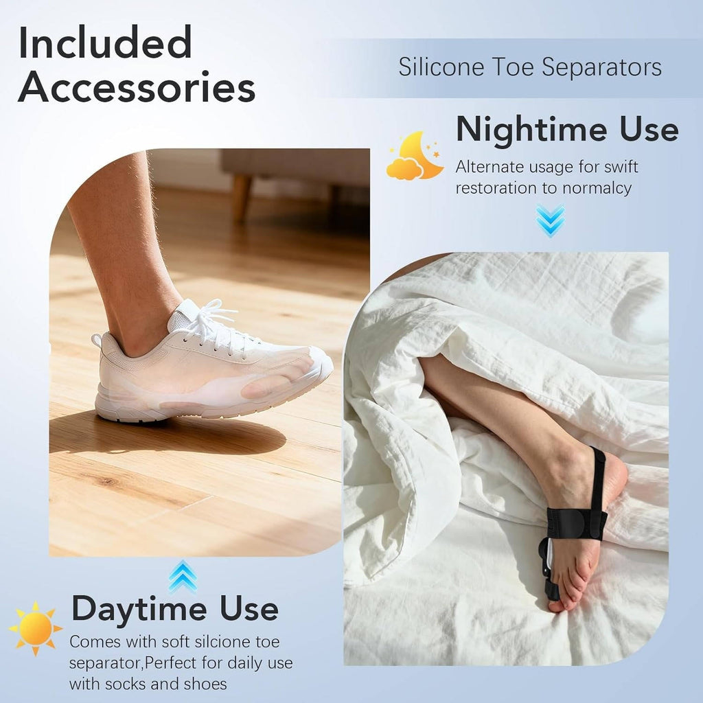 Adjustable Toe Support Brace with Knob System and Silicone Padding