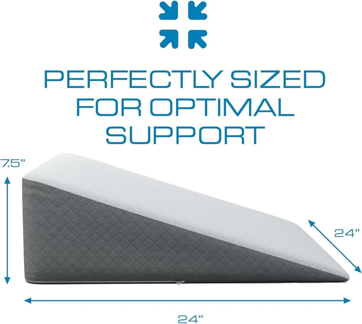 Wedge Pillow with Memory Foam and Washable Cover for Bed Support