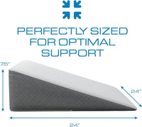 Wedge Pillow with Memory Foam and Washable Cover for Bed Support