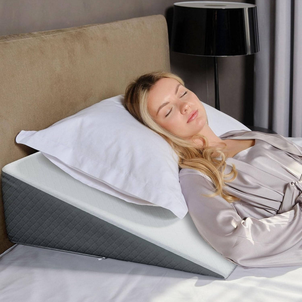 Wedge Pillow with Memory Foam and Washable Cover for Bed Support