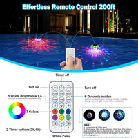 Rechargeable Floating Pool Lights with Remote Color Modes, 2 Pack