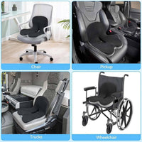 Ergonomic Memory Foam Seat Cushion Contoured Support, Car and Office Chair