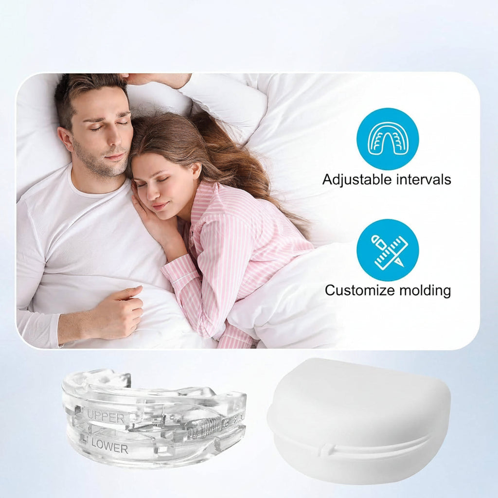 Adjustable Mouth Guard with Dual Tray Fit and Open Front Design