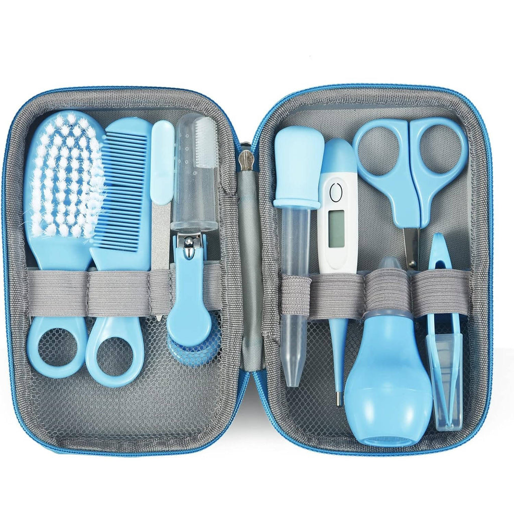 Baby Grooming Kit with Comb Brush Toothbrush Clippers and Scissors, 12 Piece