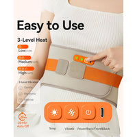 Rechargeable Heat Belt with Vibration and Adjustable Waist Strap