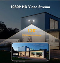 Outdoor Floodlight with 2K Security Camera, Motion Sensor, 2300LM LED, Night Vision